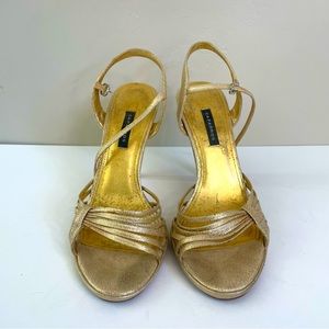 Caparros Gold Metallic Strappy Heels